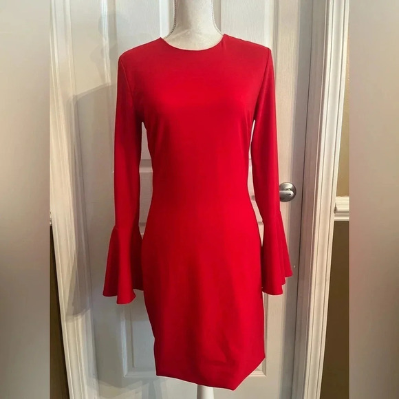 Hutch Milla Anthropologie Red Bell Sleeve Mini Dress Sz Small.‎ NWT - Picture 6 of 11